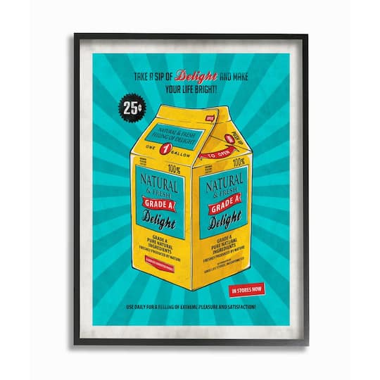 Stupell Industries Grade A Delight Funny Black Framed Wall Art